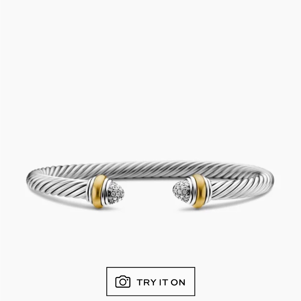 David Yurman Classic Cable Silver/14k gold/pave diamonds